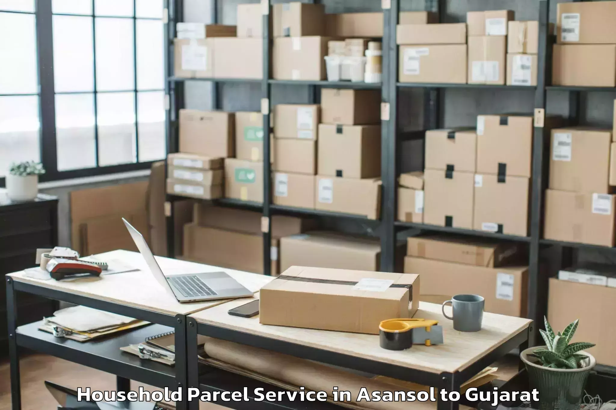 Easy Asansol to Gujarat Ayurved University Jam Household Parcel Booking